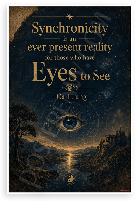 Carl Jung Synchronicity Is an Ever Present Reality Eyes to See 12"x18" US Made Poster