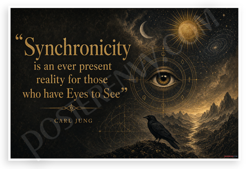 Carl Jung "Synchronicity is an Ever Present Reality" Mystical Quote 12"x18" US Made Poster