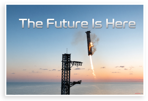 The Future Is Here Space Rocket Launch Motivational 12"x18" US Made Poster