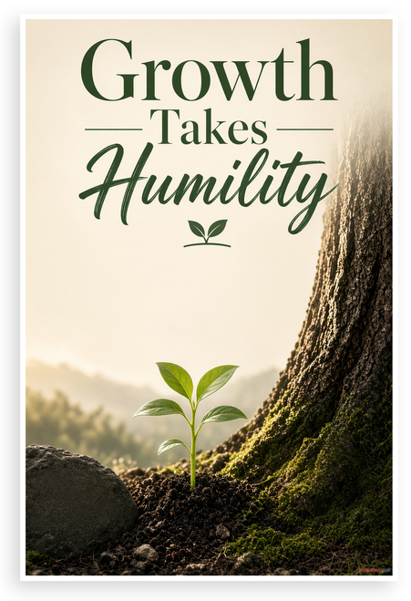 Growth Takes Humility Motivational Nature 12"x18" US Made Poster