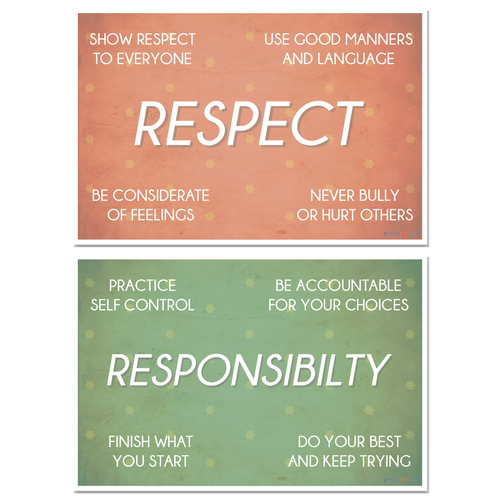 Respect & Responsibility — 2 Poster Set — 12x18 Inch | Made in USA