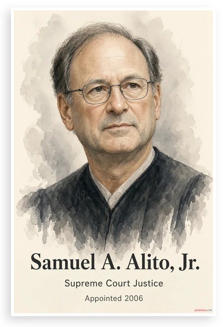 Samuel A. Alito Jr. Supreme Court Justice Portrait 12"x18" US Made Poster