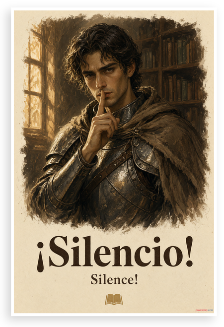 Knight Errant ¡Silencio! Silence Library 12"x18" US Made Poster