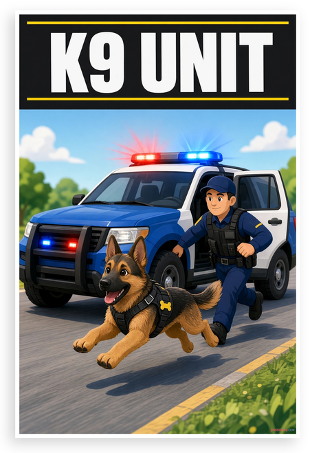 K9 Unit Police Dog Officer SUV 12x18 US Made Poster
