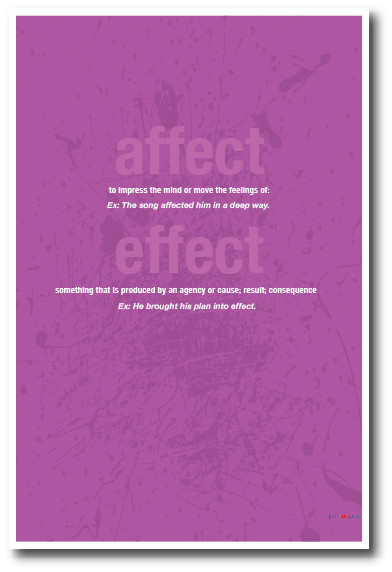 Affect Vs Effect 3 - NEW Classroom Reading and Writing Poster