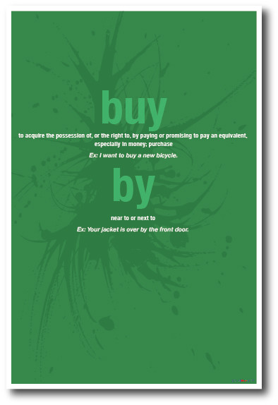 Buy vs By - NEW Classroom Reading and Writing Poster rw192