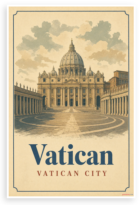 Vatican City Vintage Travel Poster 12x18 US Made Poster