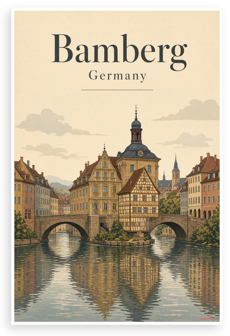 Bamberg Germany Vintage Travel Poster 12"x18" US Made Poster