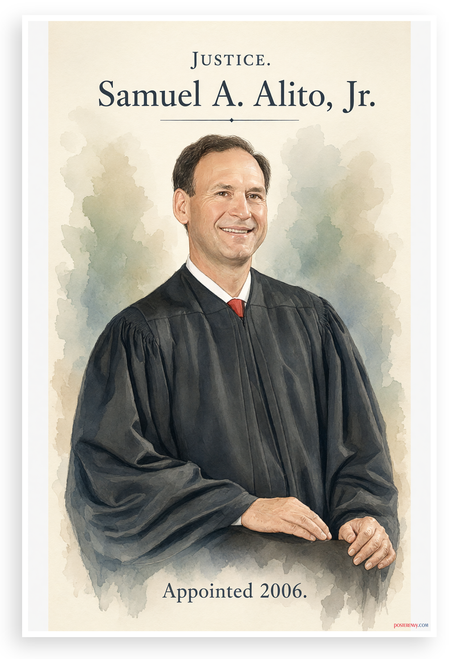 Justice Samuel A. Alito, Jr. Portrait 12"x18" US Made Poster