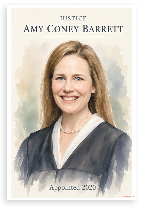Justice Amy Coney Barrett Portrait 12"x18" US Made Poster
