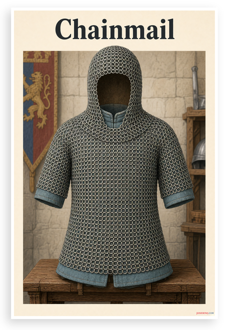 Chainmail Medieval Armor Educational 12"x18" US Made Poster
