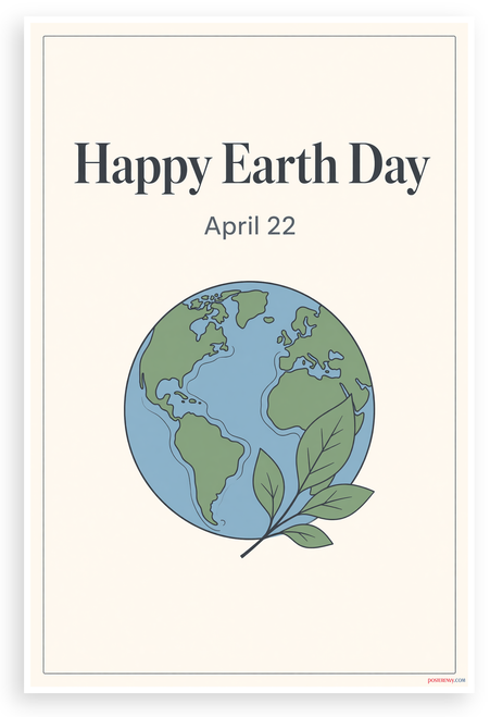 Happy Earth Day April 22 Environmental 12"x18" US Made Poster