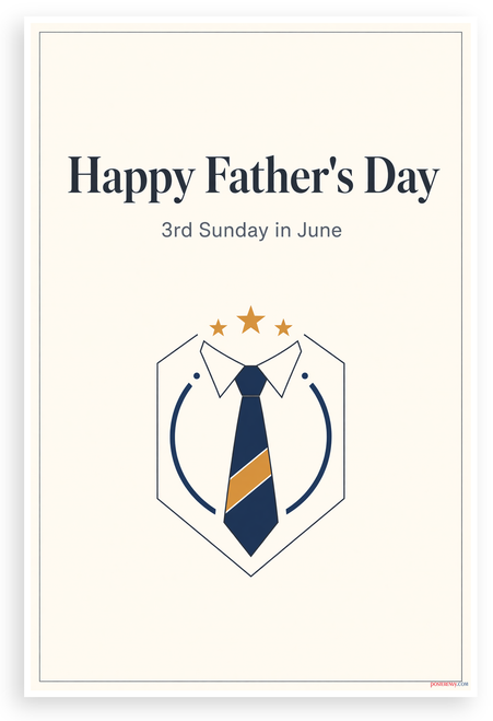 Happy Father's Day 3rd Sunday in June 12x18 US Made Poster