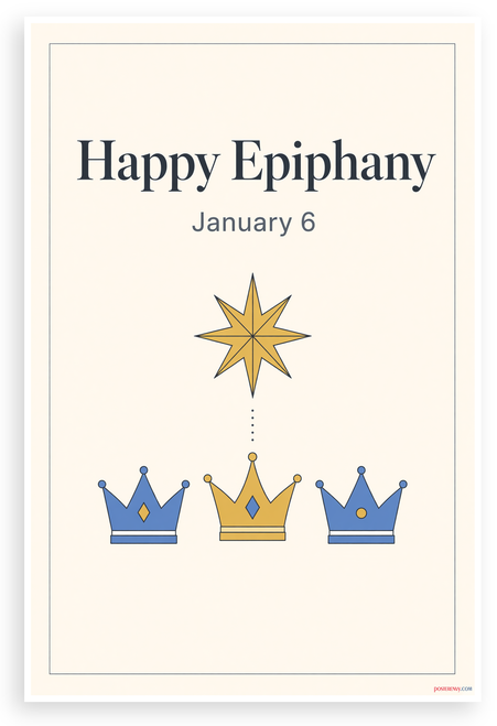 Happy Epiphany January 6 Holiday 12"x18" US Made Poster