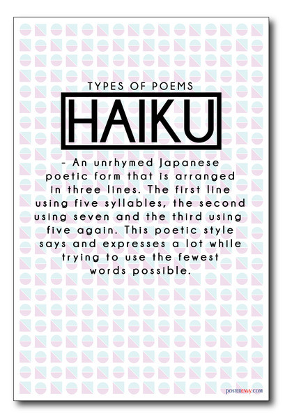 Haiku - NEW Classroom Reading and Writing Poster