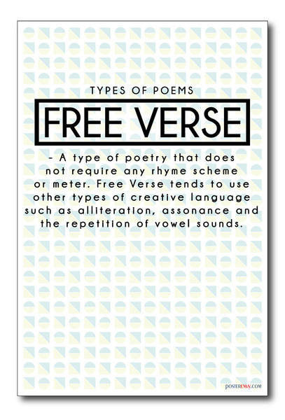 Free Verse - NEW Classroom Reading and Writing Poster