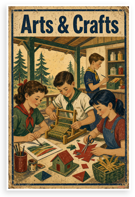 Arts and Crafts Vintage Camp Sign 12x18 US Made Poster