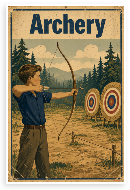Archery Vintage Style Target Practice 12"x18" US Made Poster