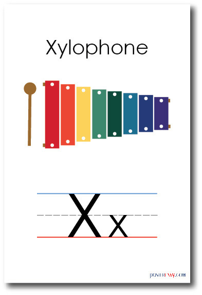 The Letter X - Xylophone Spelling Poster