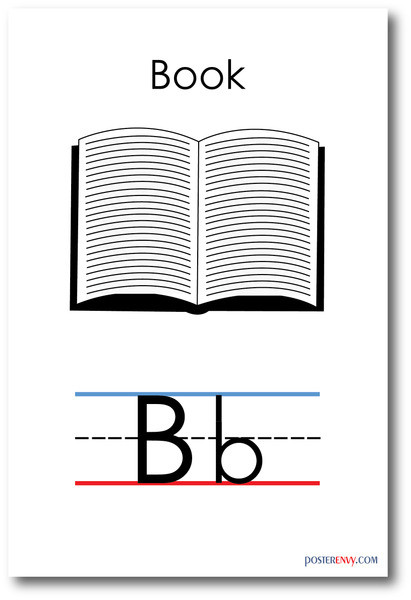 NEW LANGUAGE ARTS POSTER - The Letter B- Book Alphabet POSTER