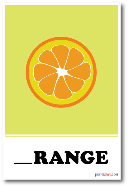 Orange Missing Letter Exercise - NEW Classroom Poster