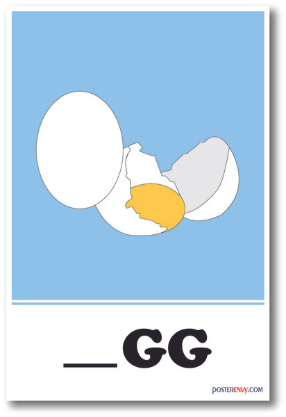NEW Classroom POSTER - Egg Missing Letter Exercise
