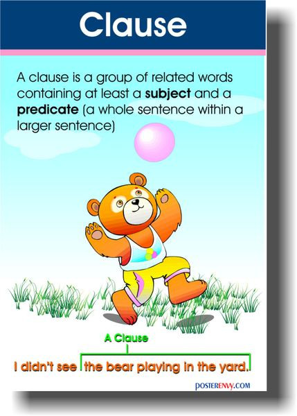 Clause - Language Arts Classroom Poster