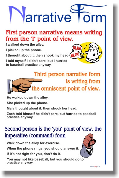 Narrative Form  First person narrative means writing from the "I" point of view...