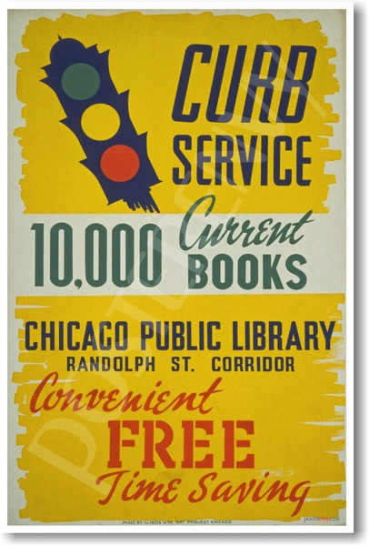 Chicago Public Library - NEW Vintage Reprint Poster