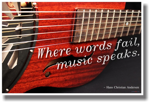 Where Words Fail Music Speaks - Resonator 2 - NEW Music Poster