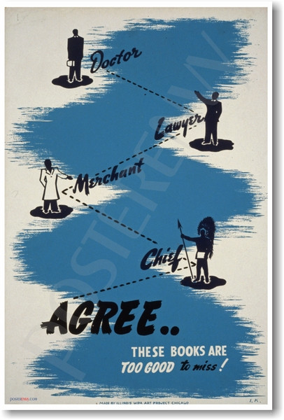 Agree These Books Are Too Good To Miss - NEW Vintage Reprint Poster