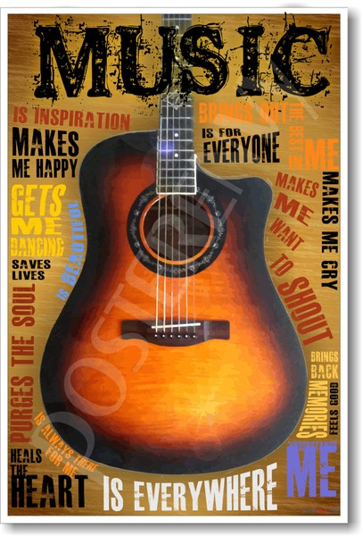 Acoustic Guitar Music PosterEnvy Inspiritional Motivational Poster
