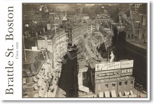 Brattle St Boston circa 1920 - NEW Vintage Photograph Poster