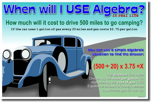 When Will I Use Algebra In Real Life? Classroom Math Poster