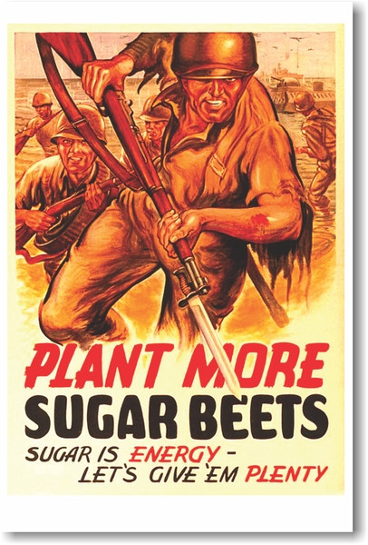 Plant More Sugar Beets - NEW Vintage WW2 Reprint Poster