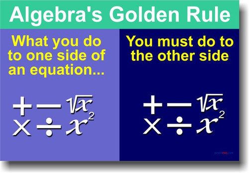 Algebras Golden Rule - Classroom Math Poster