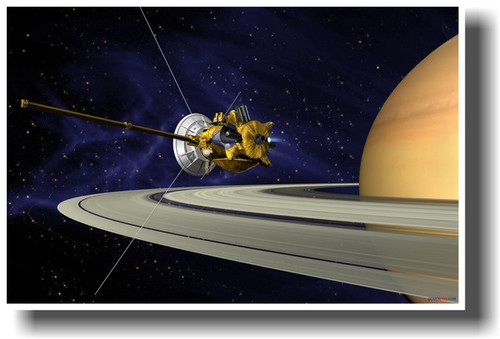Cassini-Huygens Satellite Orbiting Saturn - Space Exploration NASA PosterEnvy Poster (ms006)