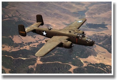 B25 In Flight - NEW Military US Air Force Army Navy POSTER