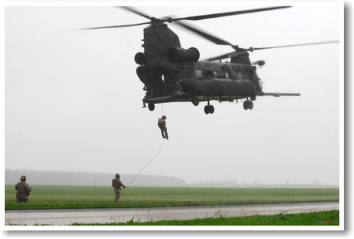 MH47 Chinook Helicopter Drop Off - NEW Military US Air Force Army Navy POSTER