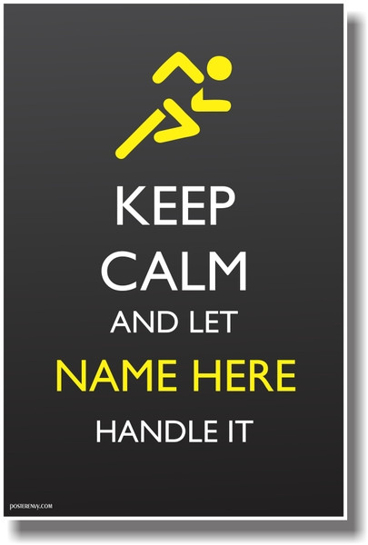 Custom Keep Calm Poster - Runner Athlete
