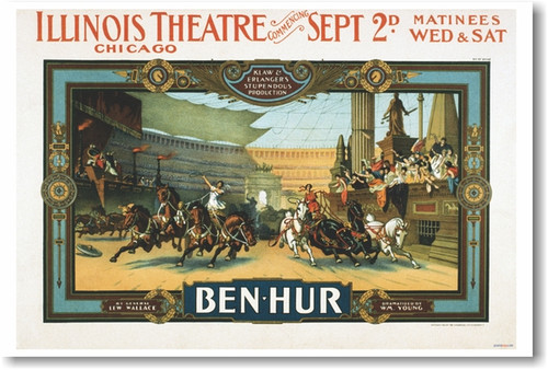Ben Hur Theater - NEW Vintage WW2 Reprint Poster