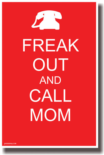 Freak Out and Call Mom - NEW Humor Poster