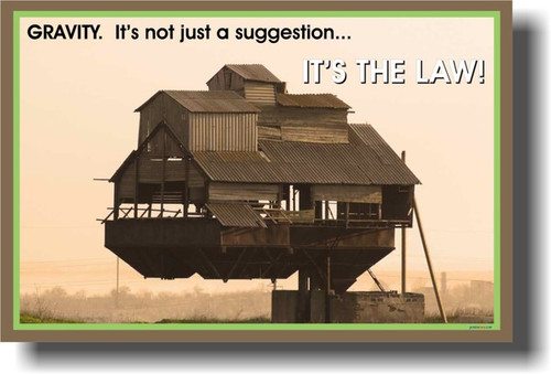 GRAVITY. It's not just a suggestion... It's the LAW - Funny Science Poster