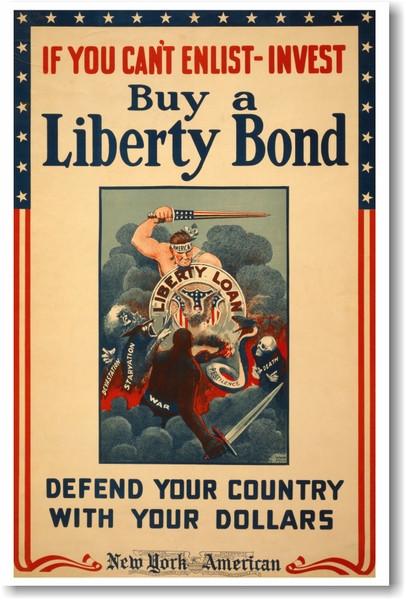 If You Can't Enlist - Invest - NEW Vintage WW2 Reprint Poster