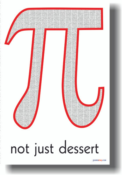 Pi - Not Just Dessert - Funny Math Poster