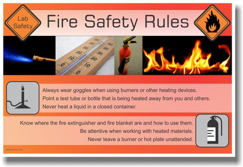 NEW HEALTH Safety Cautionary POSTER - Fire Safety Rules