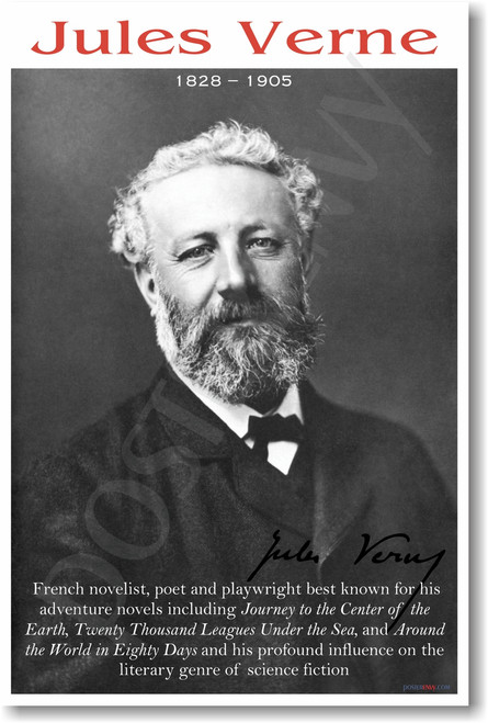 Jules Verne - NEW Famous French writer novelist literature reading Author Classroom POSTER (fp274) 
