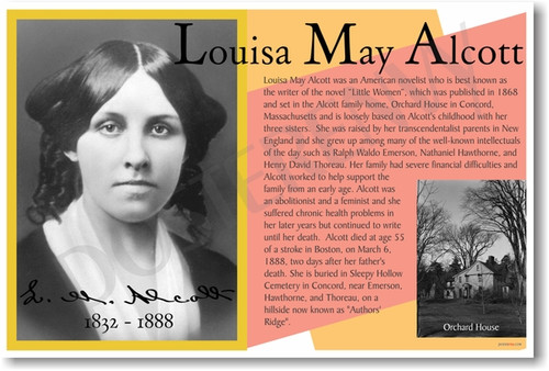 Louisa May Alcott - Female Woman American Author Novelist Concord Massachusetts - Little Women - PosterEnvy Language Arts English Poster 