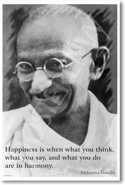 Happiness Is When - Gandhi - NEW Famous Person Poster