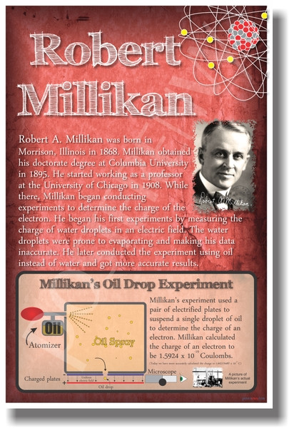Robert Millikan - Red - NEW Famous Scientist Poster